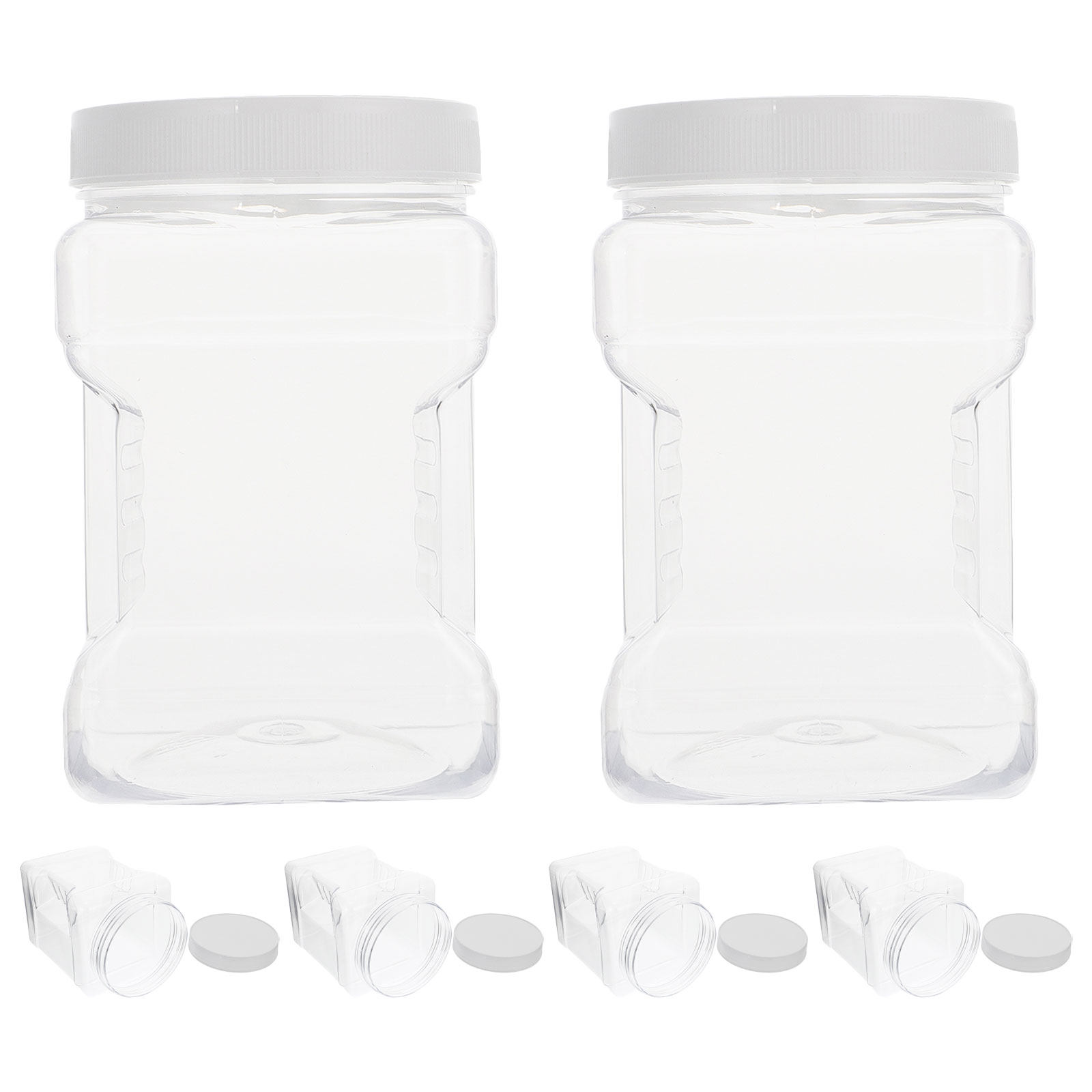 Food Storage Jars - 6 قطع من أوعية التخزين الشفافة،