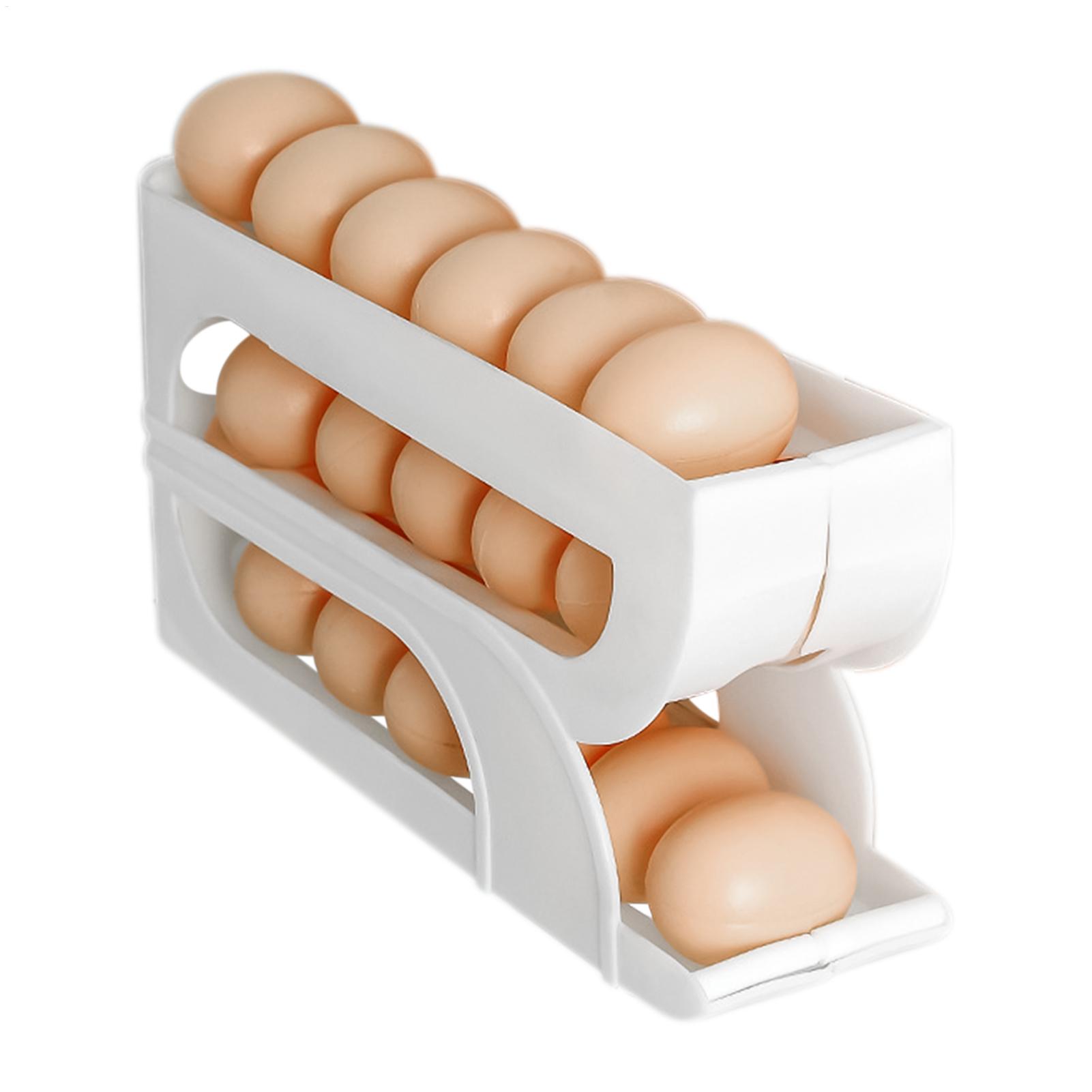 Food Storage Yellow - حامل بيض أوتوماتيكي جديد للمطبخ المنزلي،