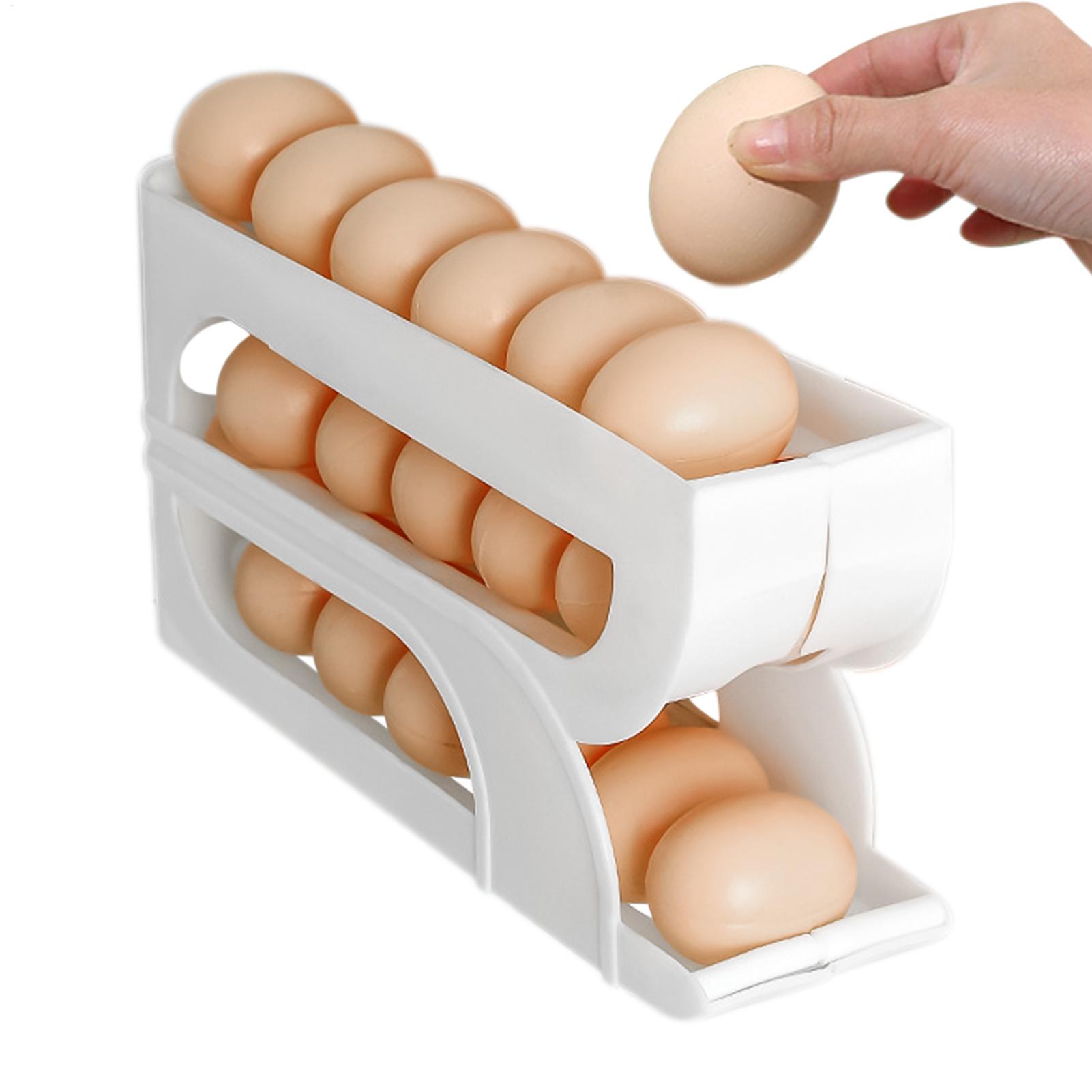 Food Storage Yellow - حامل بيض للثلاجة بثلاث طبقات مع