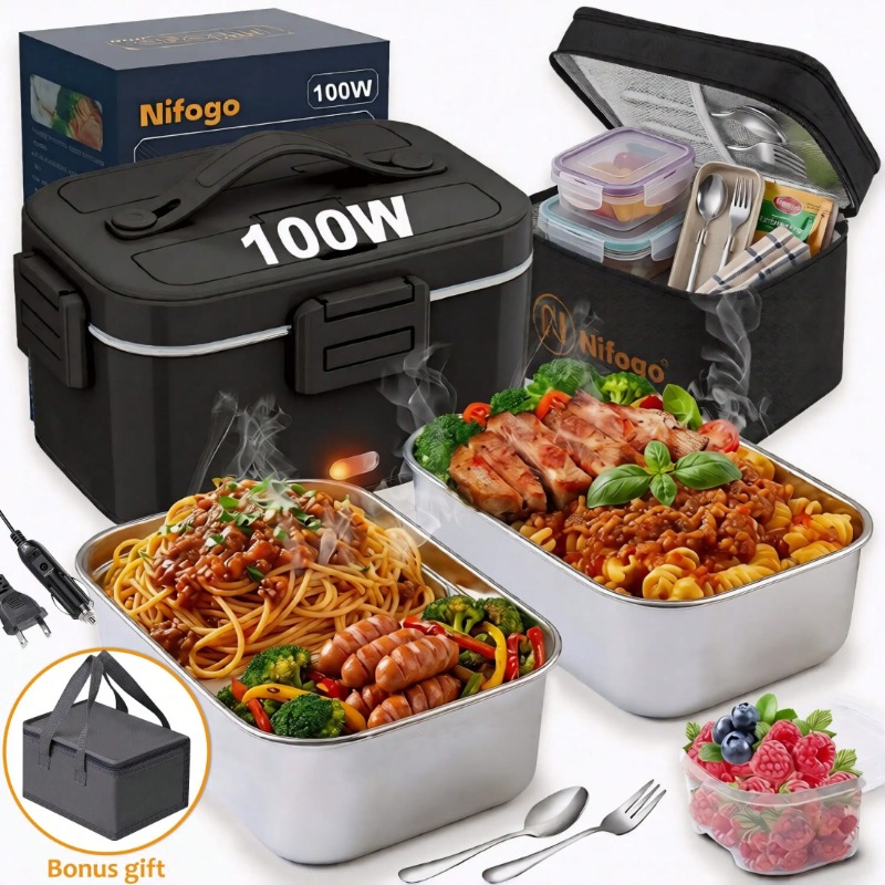 Portable Food Warmer - صندوق غداء كهربائي مُدفأ بقوة 100
