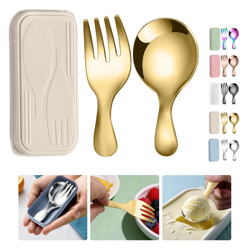 Stainless Lunch Box - الفولاذ المقاوم للصدأ مجموعة أدوات المائدة