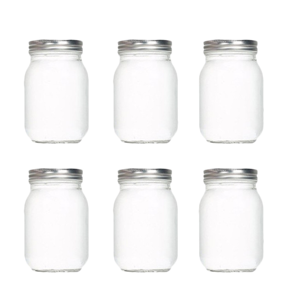 Food Storage Jars - 6 قطع من الأوعية الزجاجية الشفافة