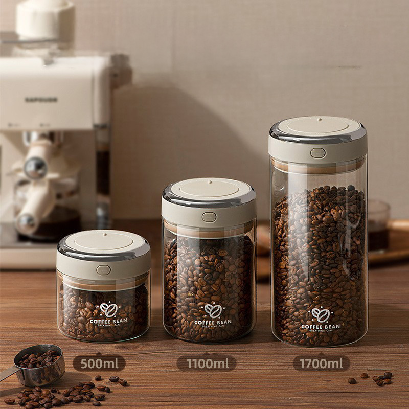 Food Storage Containers Glass - وعاء زجاجي محكم الإغلاق لتخزين القهوة
