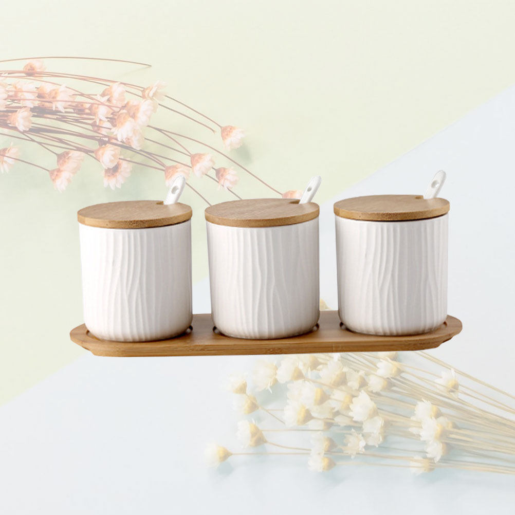 Food Storage Jars - طقم برطمانات توابل سيراميك إبداعي بتصميم