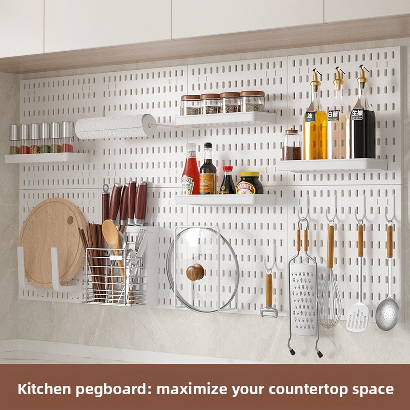 Food Storage Organiser - منظم حائط للمطبخ بدون ثقوب، حامل