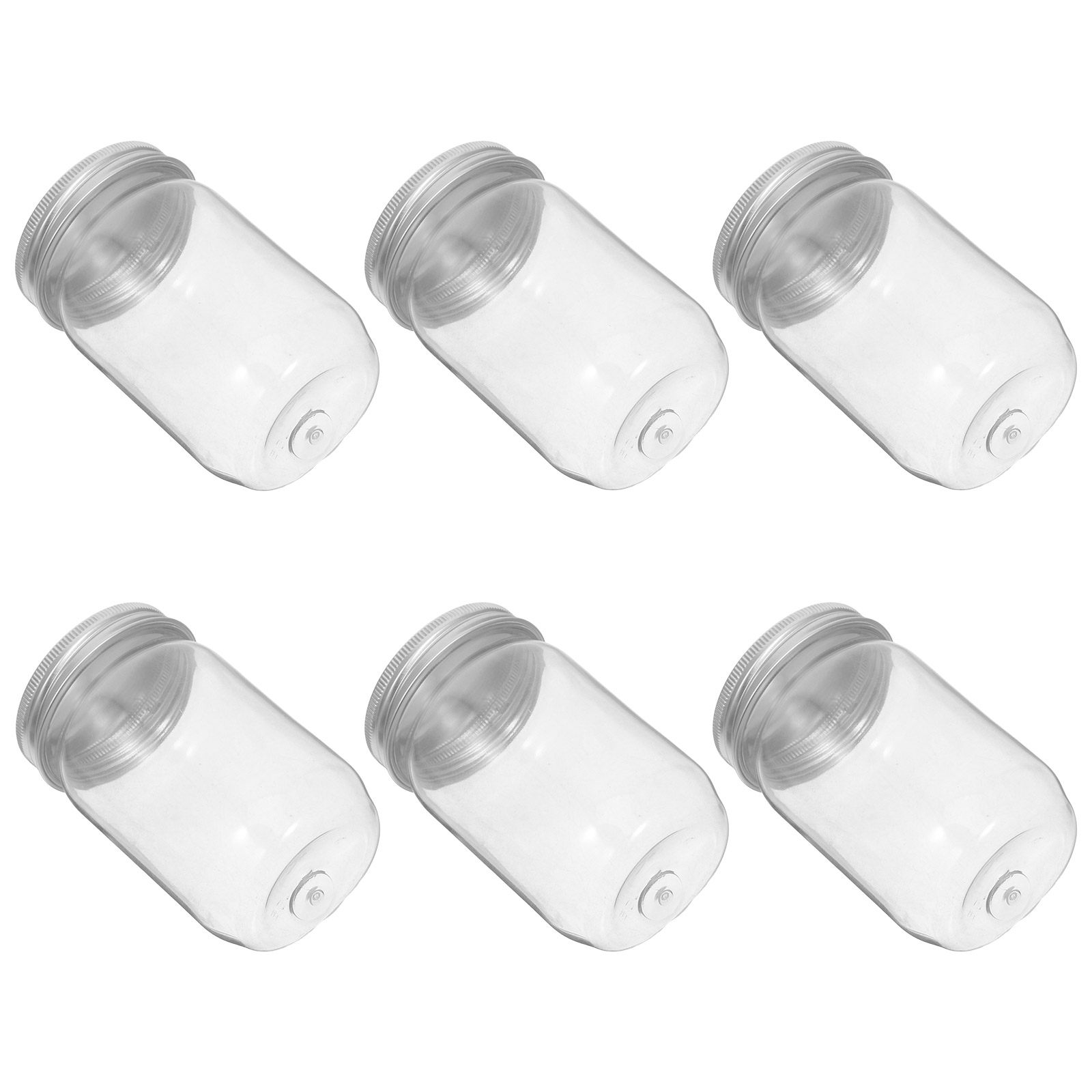 Food Storage Jars - 6 قطع من أوعية ميسون البلاستيكية