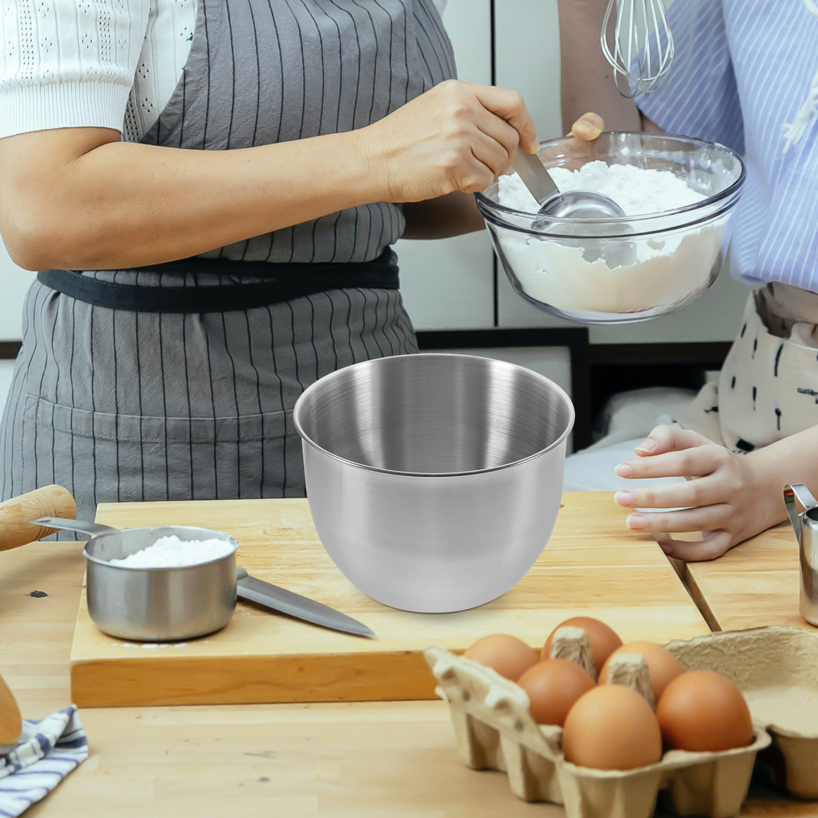 Food Storage Meal Prep - وعاء خلط عميق من الفولاذ المقاوم