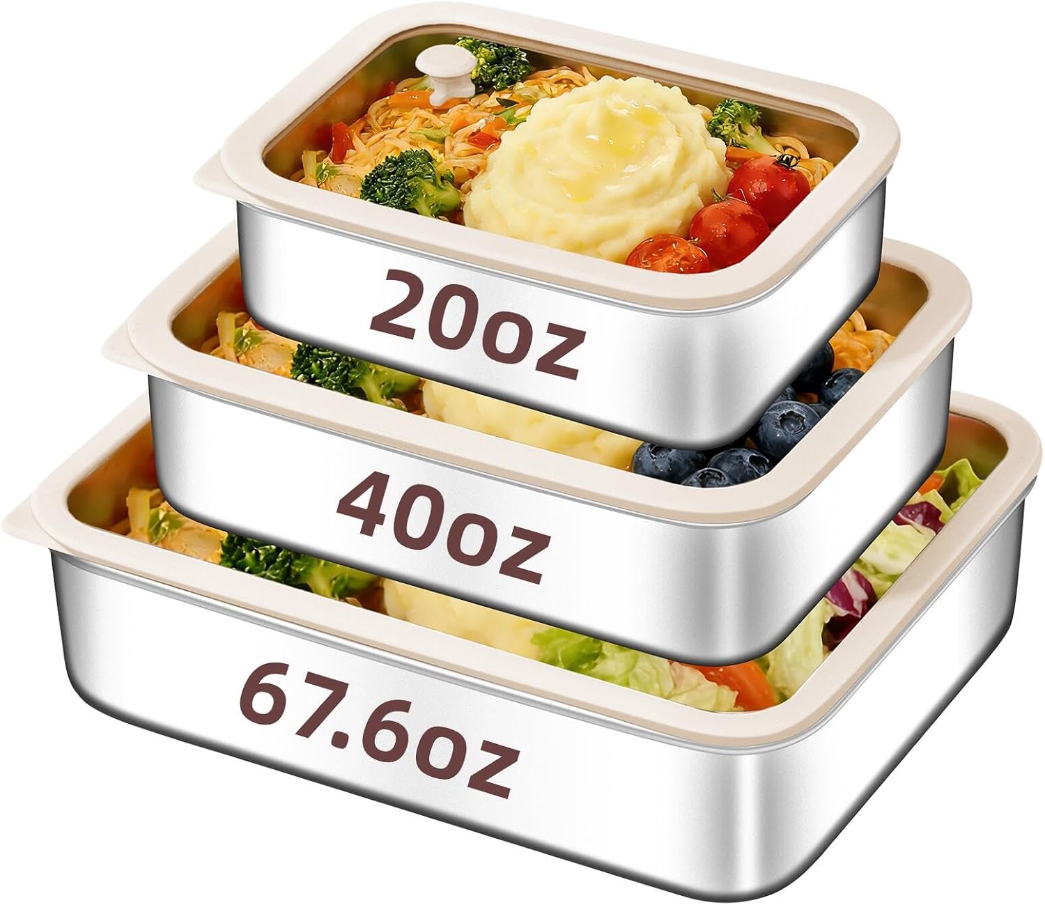 Food Storage Containers Glass - جيويودو: مجموعة من 3 قطع من