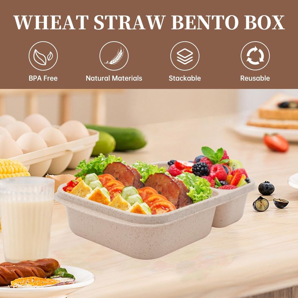 مجموعة من 4 علب غداء بنتو، حاو - مراجعة Food Storage Meal Prep وسعره