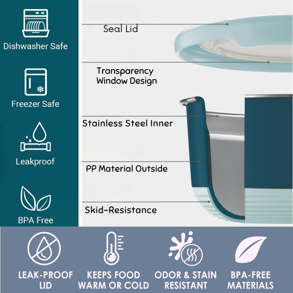 صندوق حفظ الطعام الطازج وعاء خ - مراجعة Stainless Lunch Box وسعره