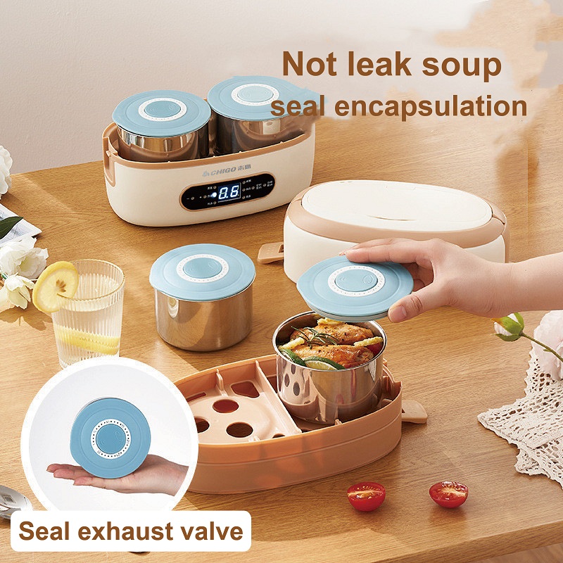 صندوق غداء كهربائي ذكي سعة 2 ل - مراجعة Stainless Lunch Box وسعره