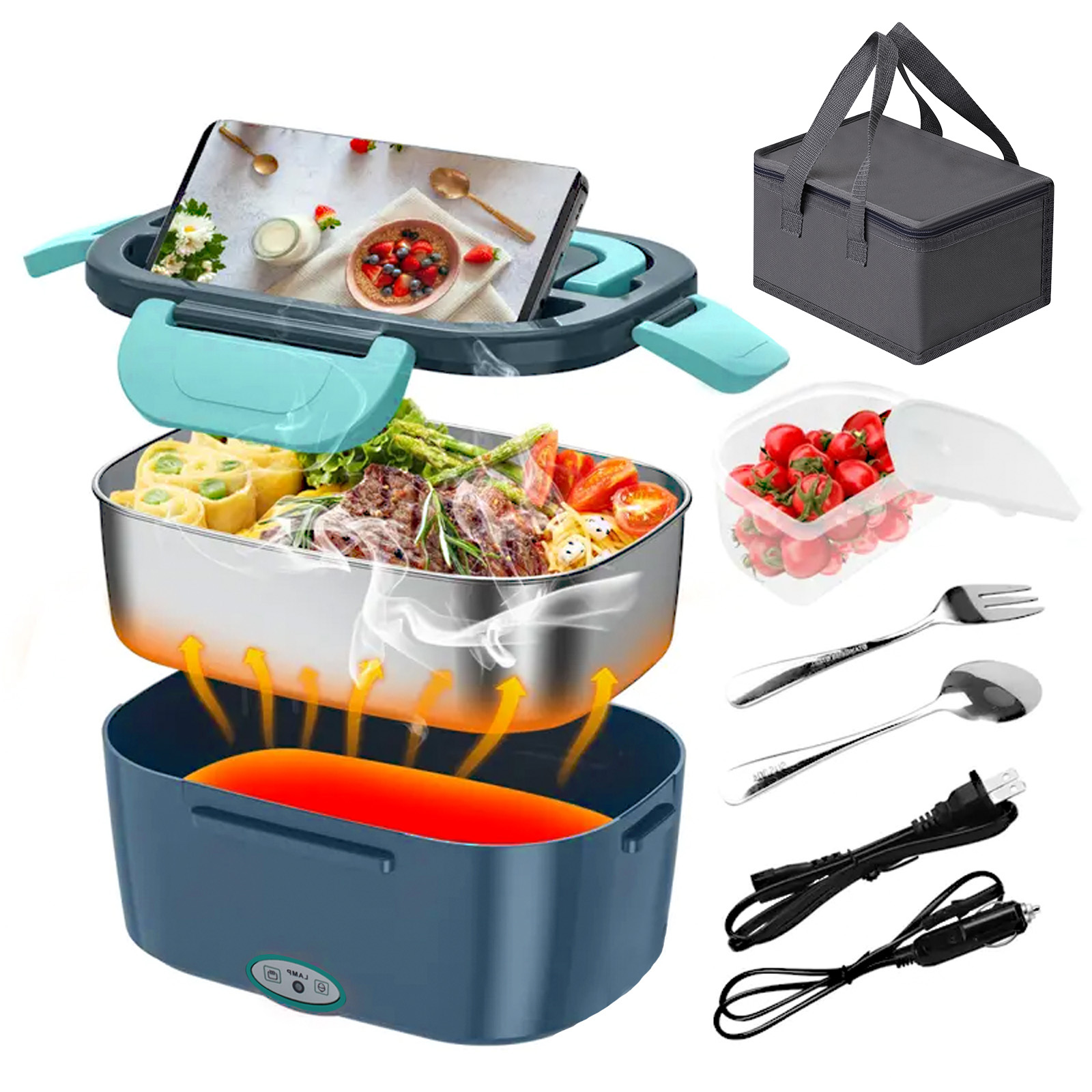 صندوق غداء كهربائي للتسخين بقو - مراجعة Portable Food Warmer وسعره