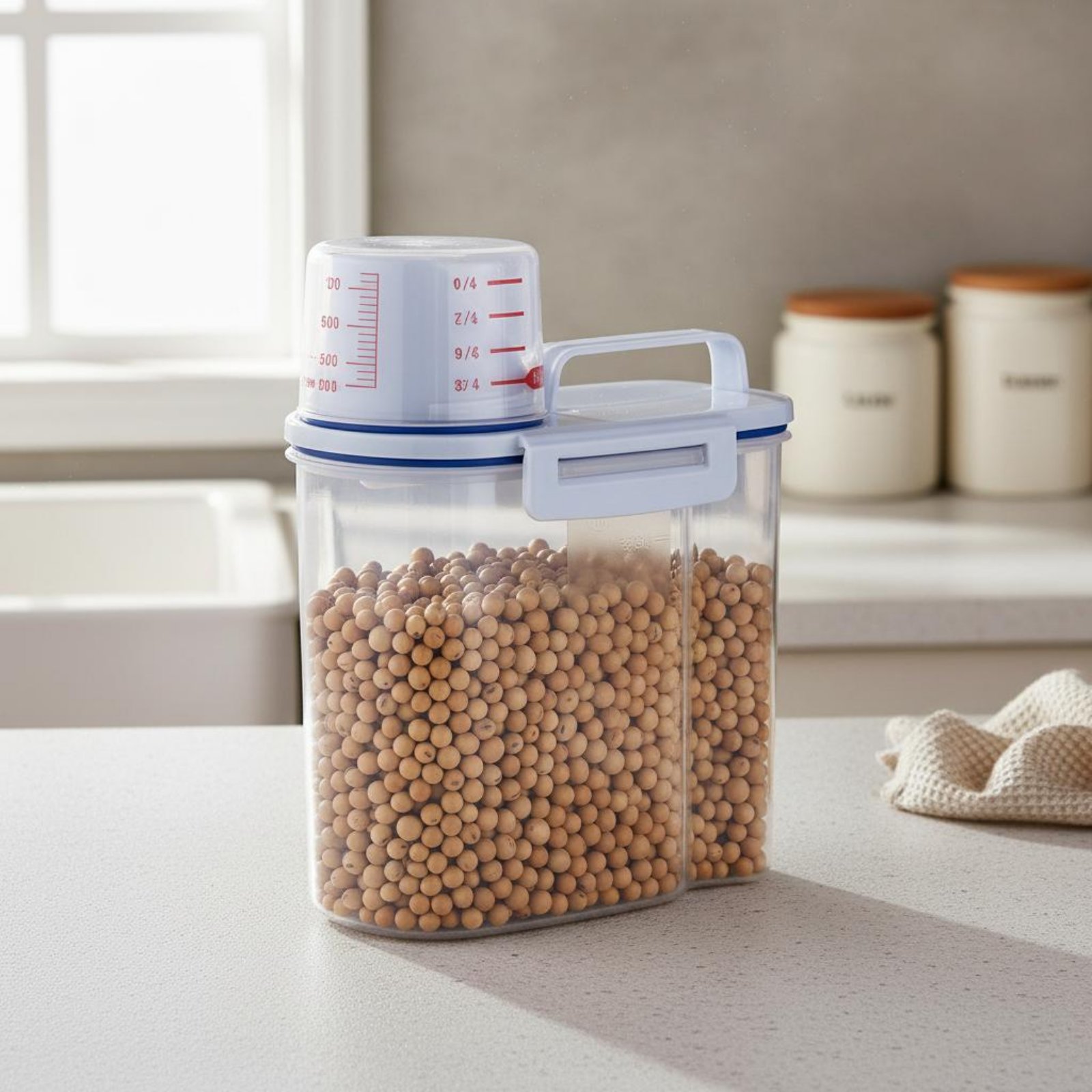 حاوية تخزين الأرز الآمنة مع مق - مراجعة Food Storage And Organizer وسعره