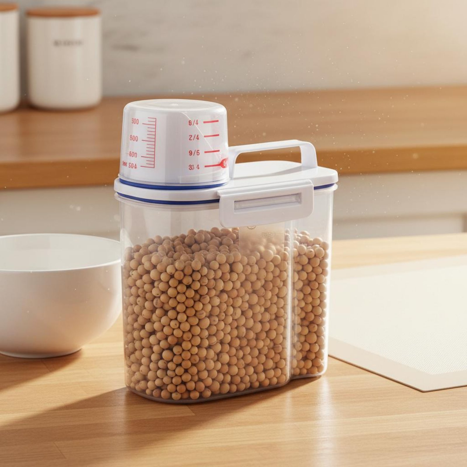 حاوية تخزين الأرز الآمنة مع مق - مراجعة Food Storage And Organizer وسعره