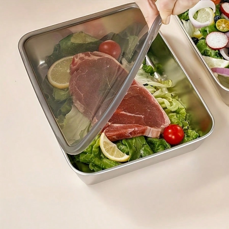 6 قطع (3 صناديق + 3 أغطية) من  - مراجعة Stainless Lunch Box وسعره