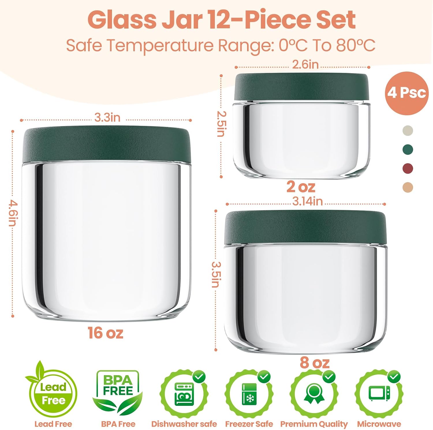 12 عبوة من أوعية الشوفان الليل - مراجعة Food Storage Containers Glass وسعره