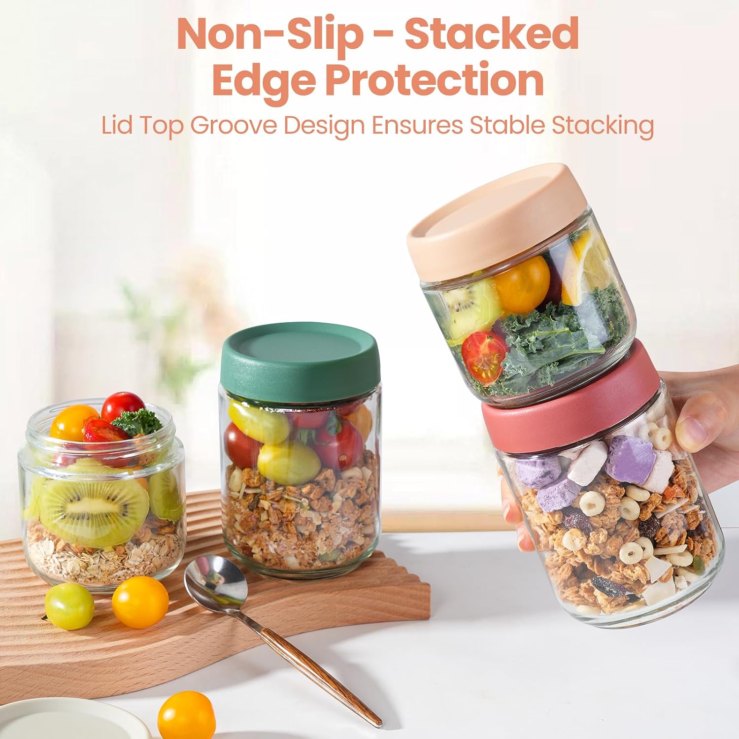 12 عبوة من أوعية الشوفان الليل - مراجعة Food Storage Containers Glass وسعره