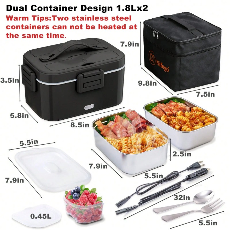 صندوق غداء كهربائي مُدفأ بقوة  - مراجعة Portable Food Warmer وسعره