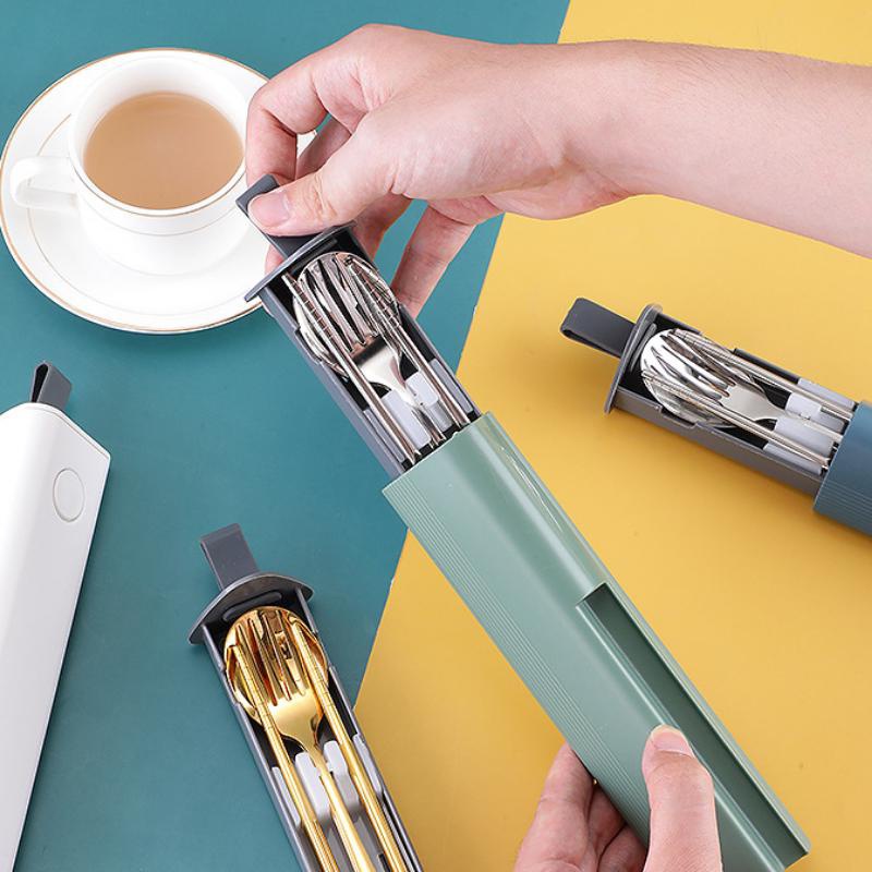 طقم أدوات مائدة محمول من الفول - مراجعة Stainless Lunch Box وسعره