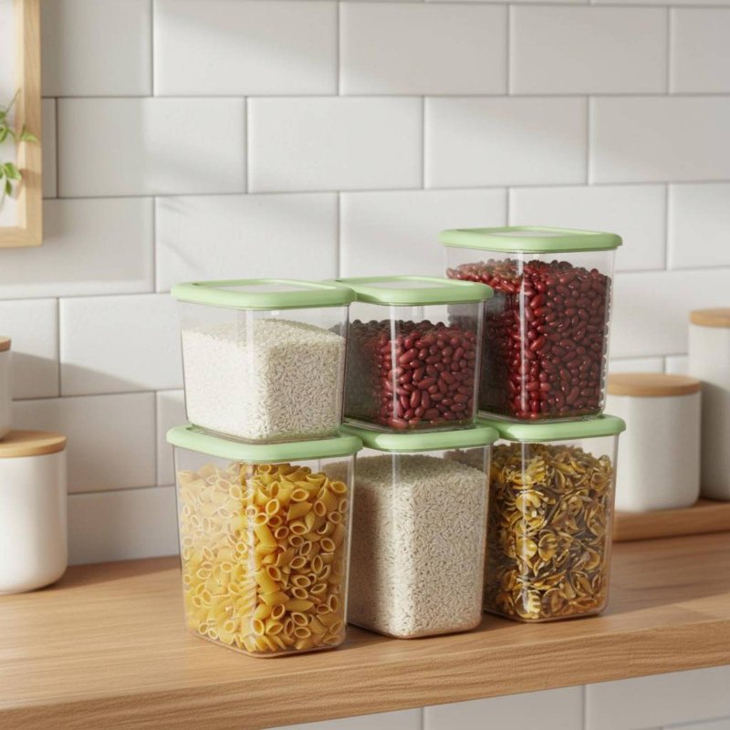 مجموعة من 6 حاويات تخزين طعام  - مراجعة Food Storage In Pantry وسعره