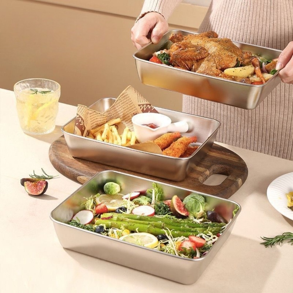 صينية تقديم من الفولاذ المقاوم - مراجعة Food Storage Square Containers وسعره