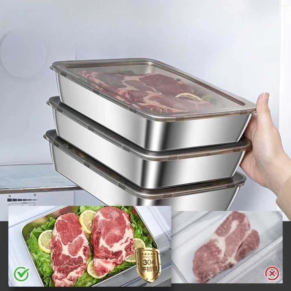 صينية تقديم من الفولاذ المقاوم - مراجعة Food Storage Square Containers وسعره