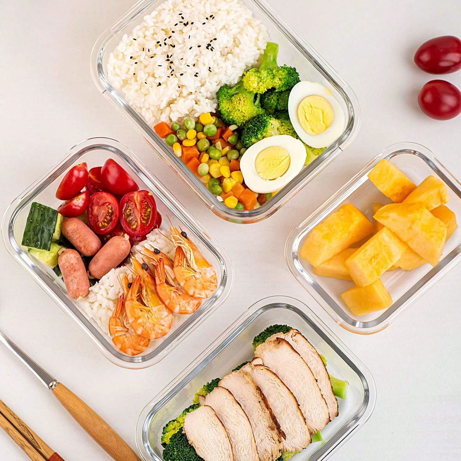 10 حاويات زجاجية لتحضير الوجبا - مراجعة Food Storage Cupboard وسعره