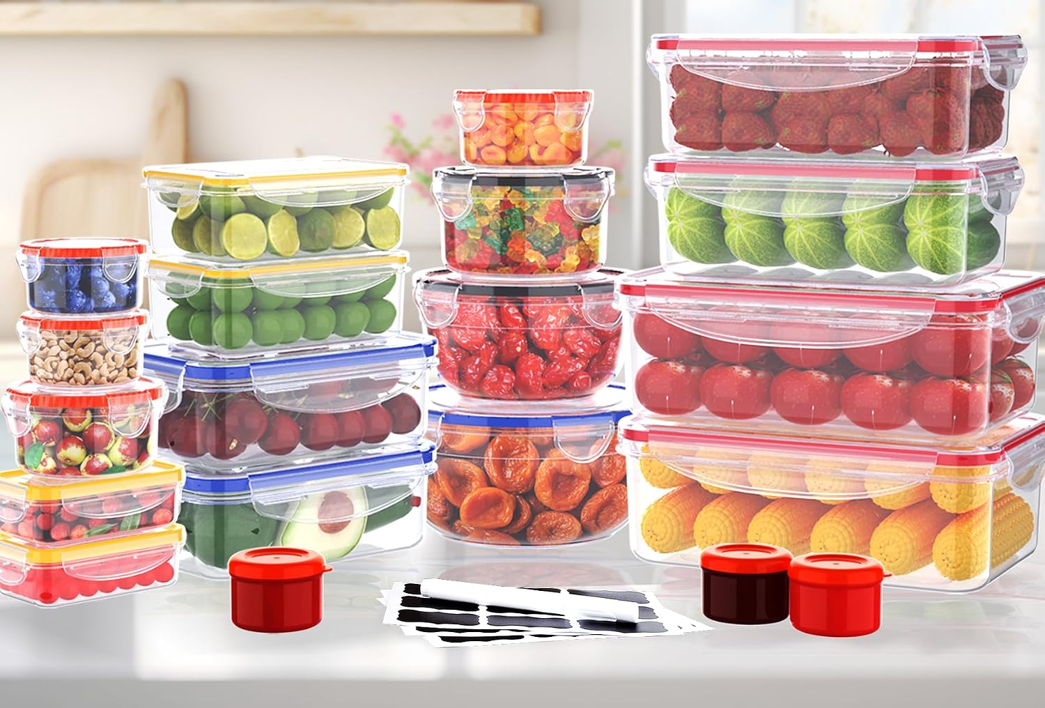 روك بيري 40 قطعة من حاويات تخز - مراجعة Food Storage In Pantry وسعره