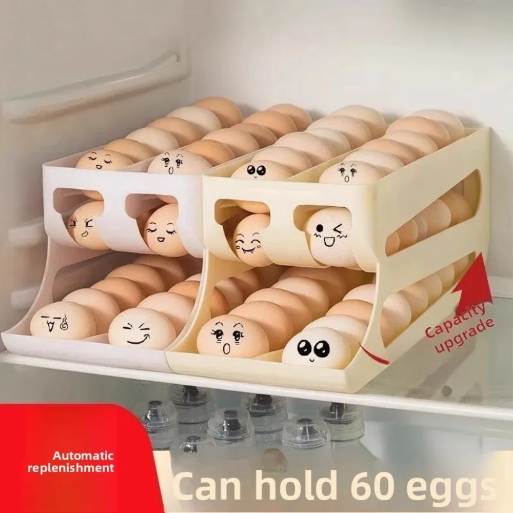 منظم بيض أصفر بثلاث طبقات يسع  - مراجعة Food Storage Yellow وسعره