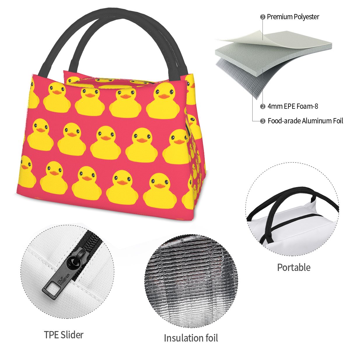 حقيبة غداء معزولة على شكل بطة  - مراجعة Food Storage Yellow وسعره