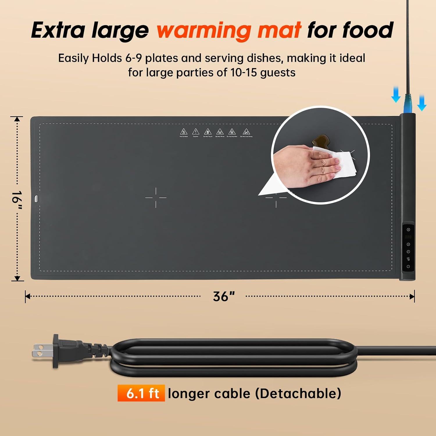 سجادة تسخين كهربائية كبيرة جدً - مراجعة Portable Food Warmer وسعره