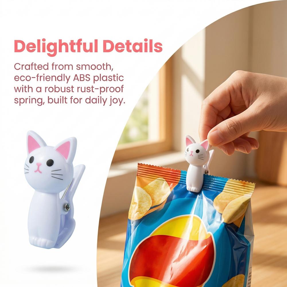 مشابك أكياس على شكل قطة لطيفة  - مراجعة Food Storage Reusable Bags وسعره