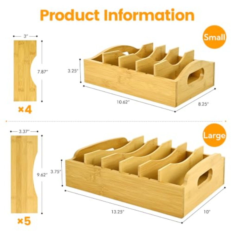 منظم أغطية من الخيزران (عبوة م - مراجعة Food Storage And Organizer وسعره