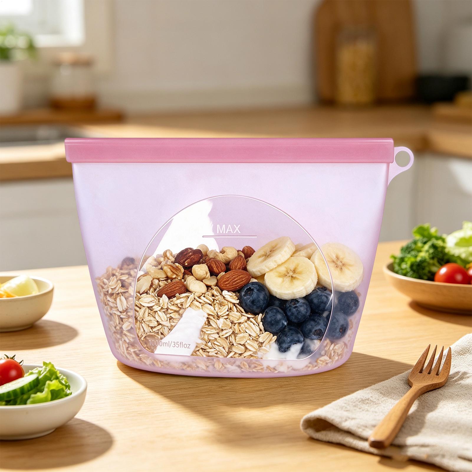 أكياس سيليكون لتخزين الطعام سع - مراجعة Food Storage Reusable Bags وسعره