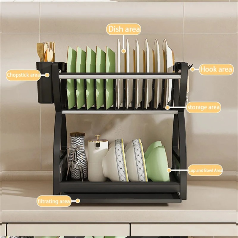 رف تجفيف أطباق من طبقتين لتنظي - مراجعة Food Storage Organiser وسعره